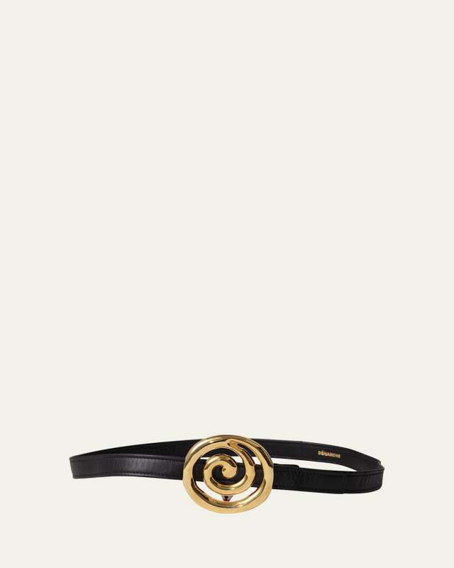 Koru Skinny Leather Belt